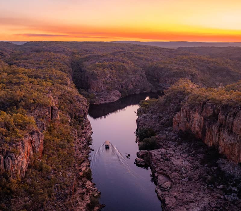 A close-up of a cultural workshop at Nitmiluk, showing the intricate process of traditional Jawoyn basket weaving using locally harvested and dyed fibers.
Full License, Provided by Tourism NT